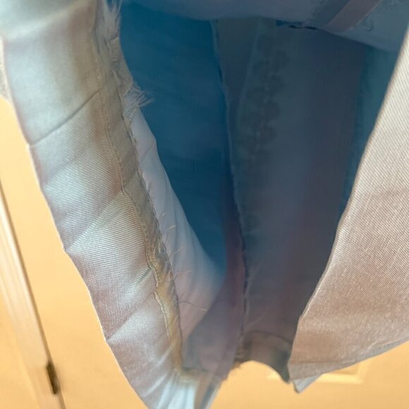 Vintage Emma Domb 60's Blue Jackie O Lace Detail Sleeves Midi Bow Dress Sz 11 - Picture 12 of 13